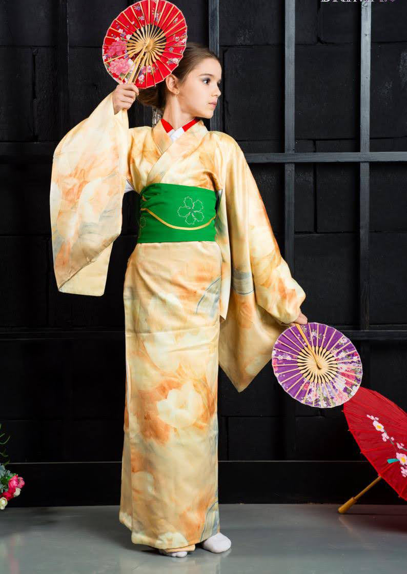 Yellow kimono handmade