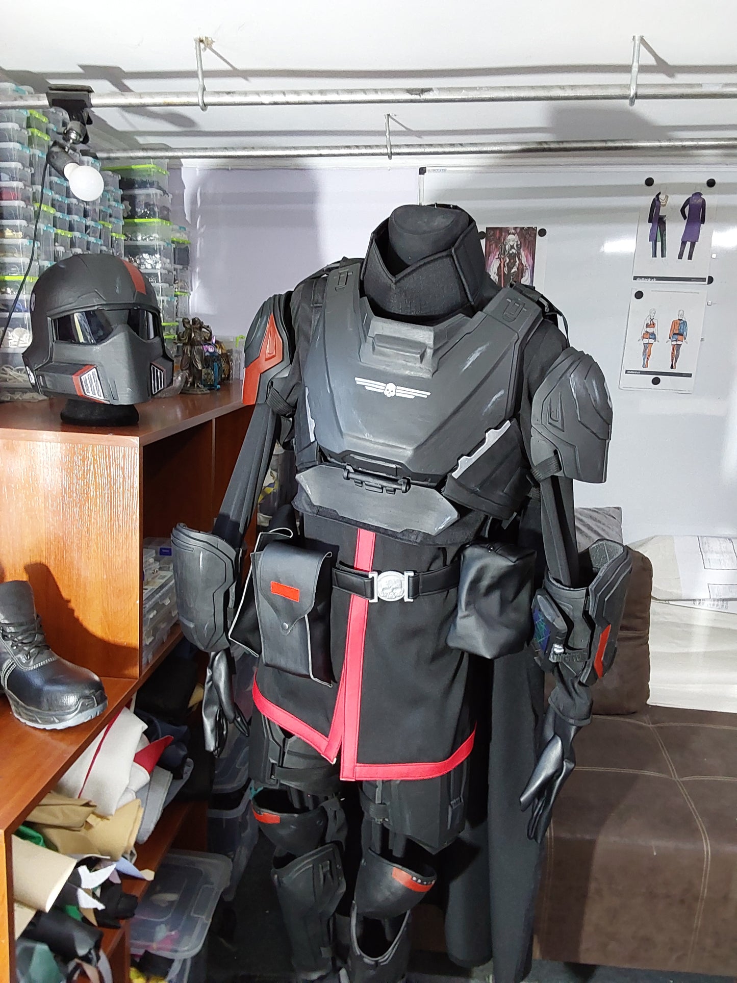 Armoured outfit from Helldivers II red version