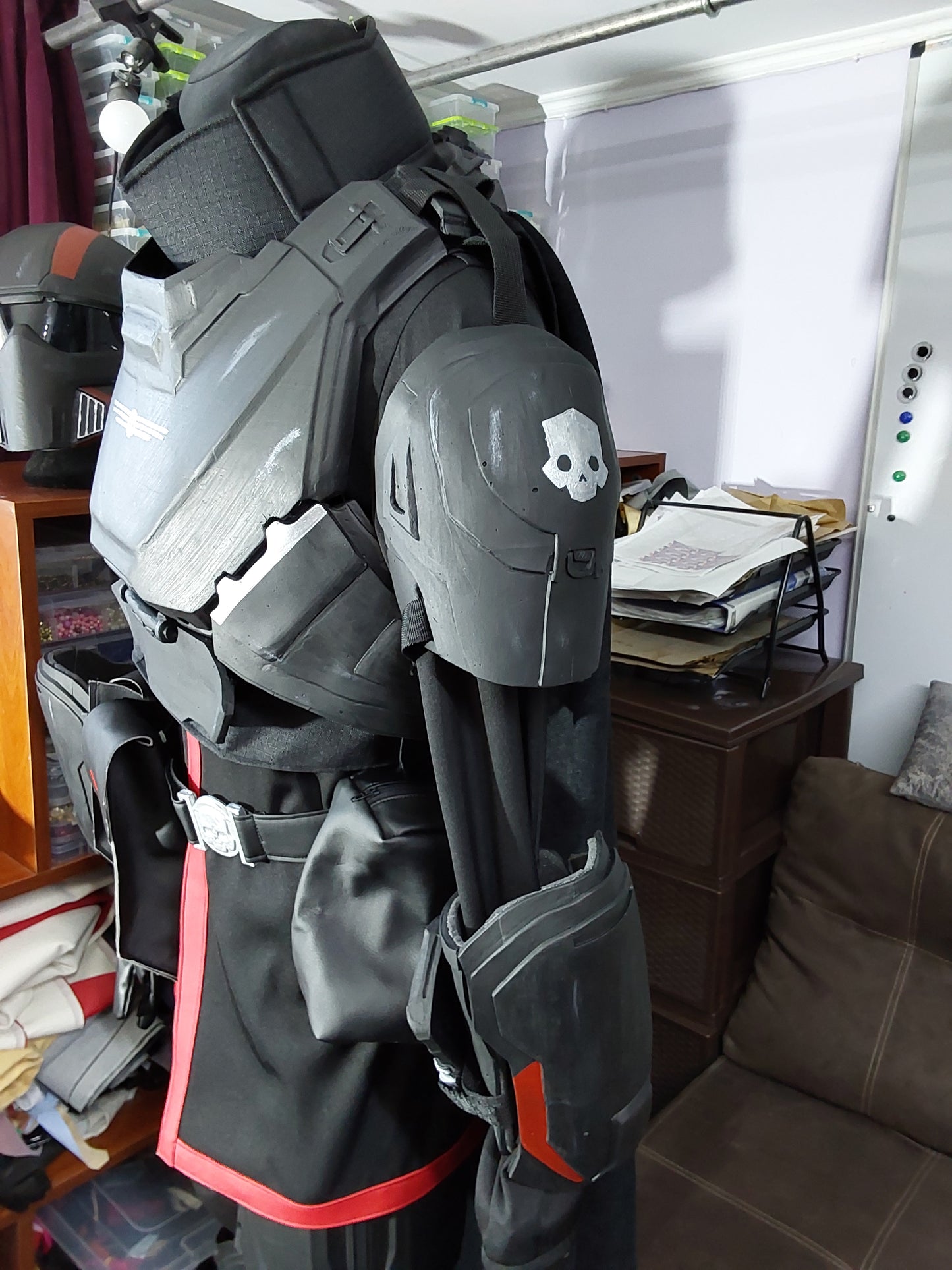 Armoured outfit from Helldivers II red version