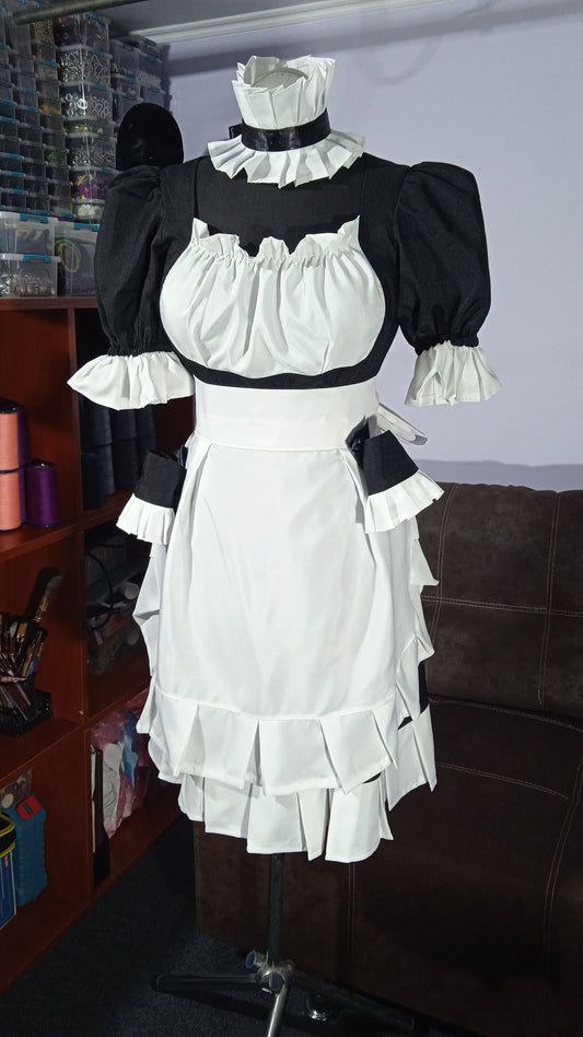 Custom made Maid dress / hand made / maid cosplay / black - white dress / sweet maid / sexy maid