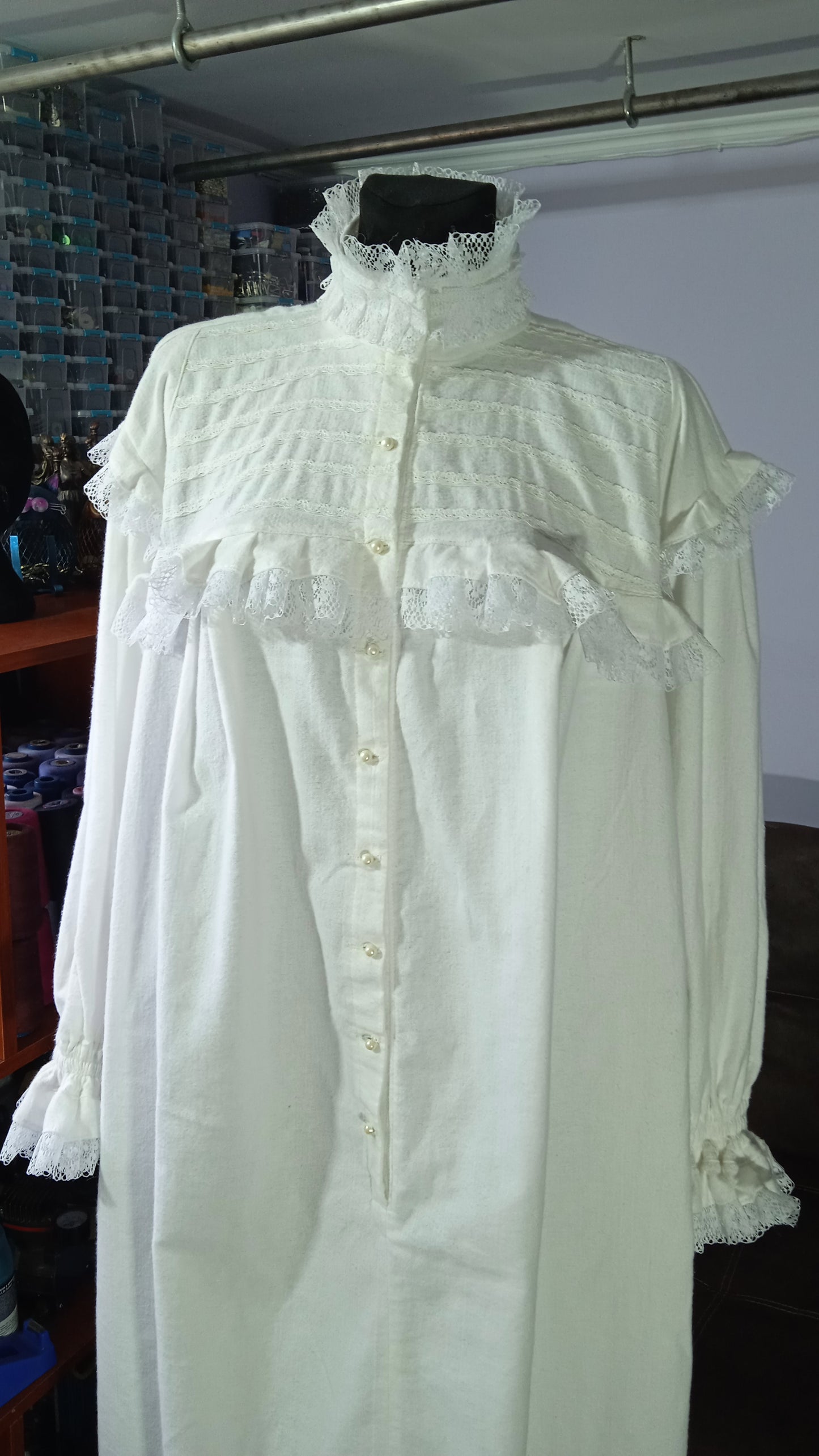 Victorian flanel night gown