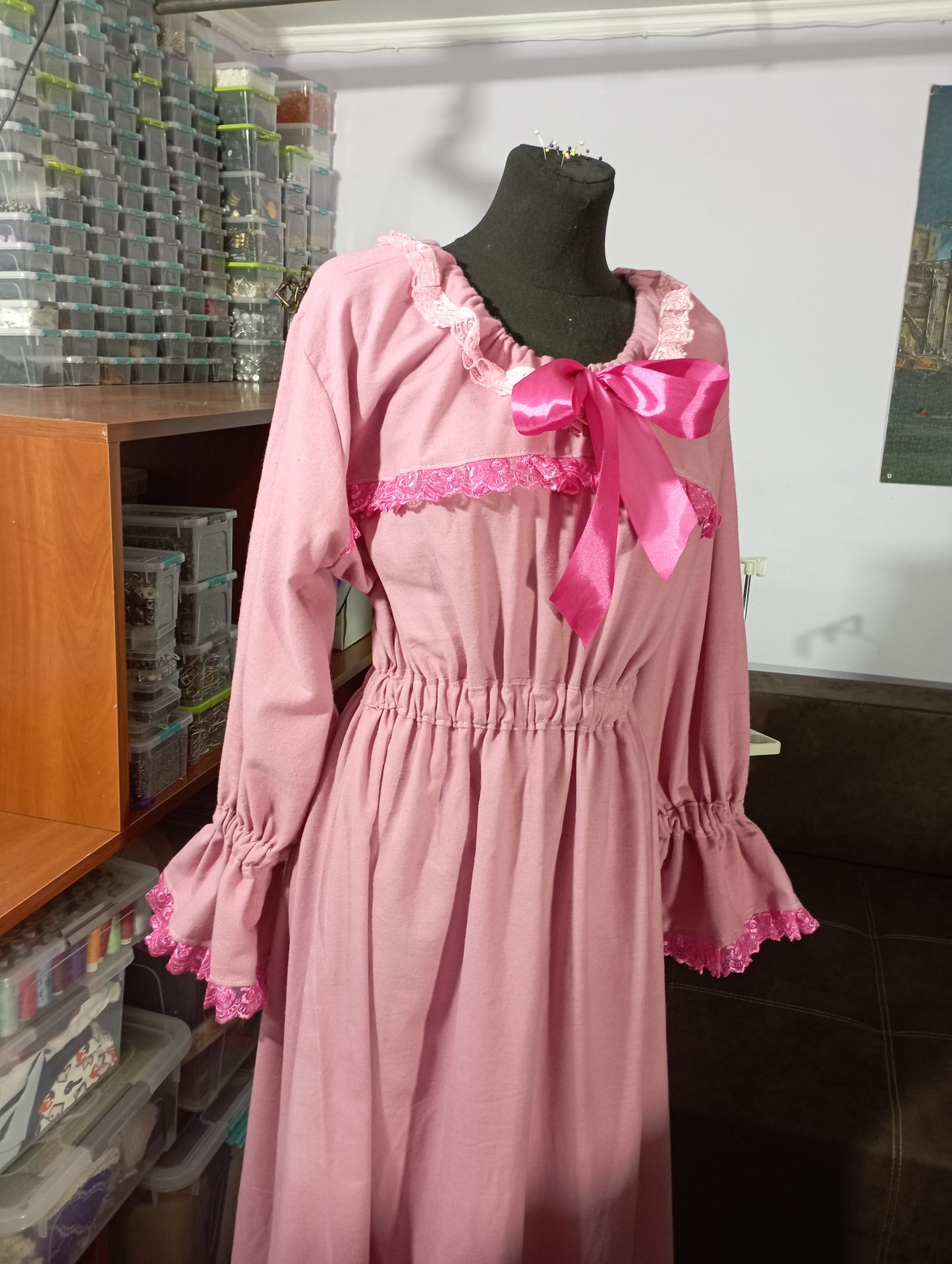 Victorian flanel night gown