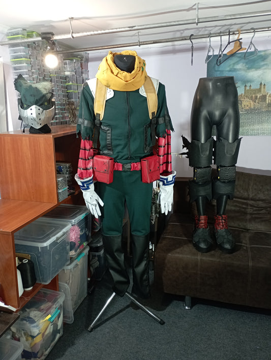 Dark Deku Midoriya cosplay outfit With Battle Damages