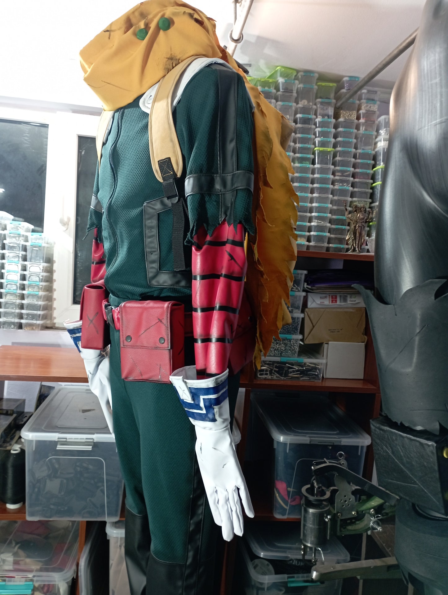 Dark Deku Midoriya cosplay outfit With Battle Damages