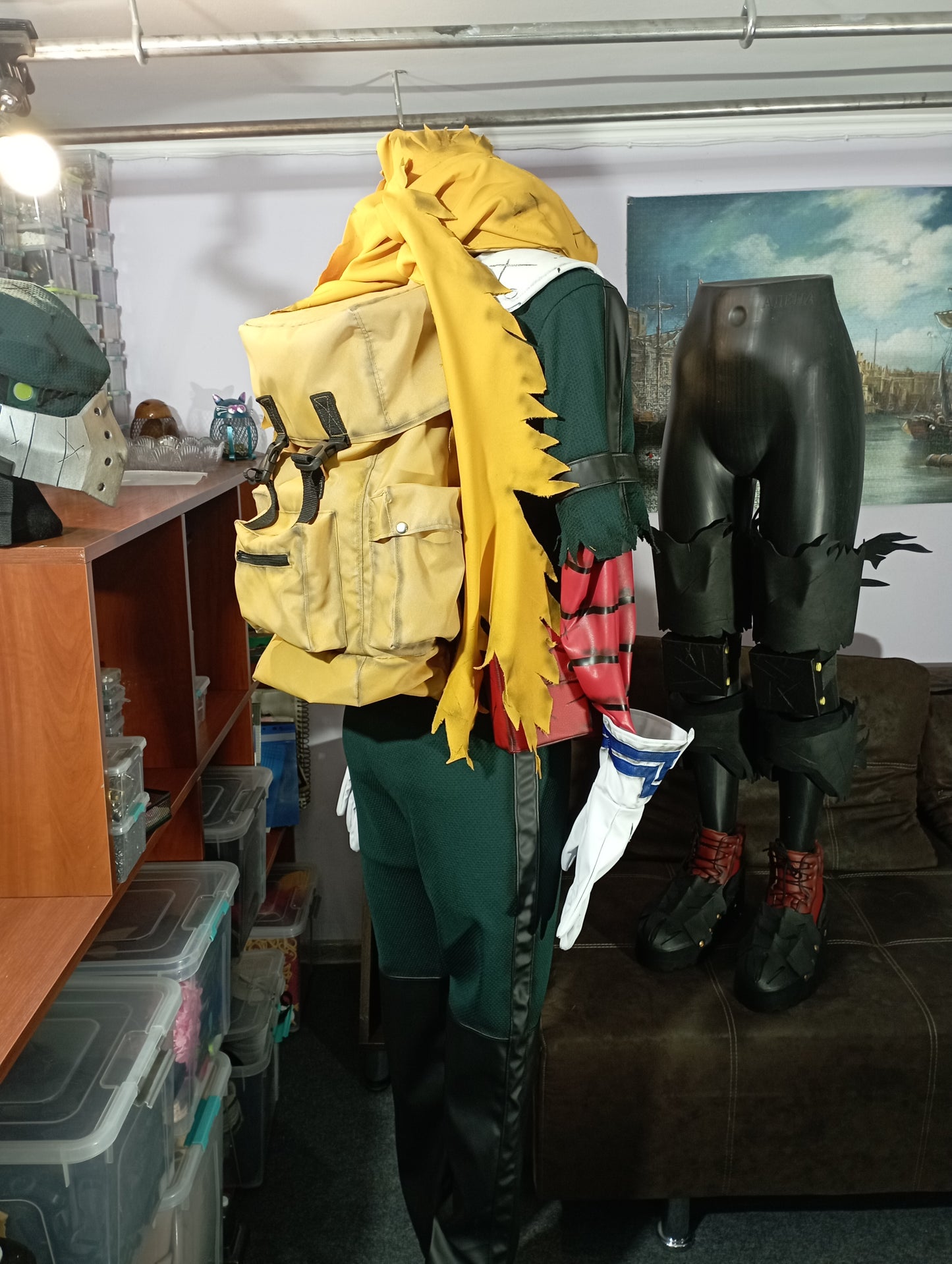 Dark Deku Midoriya cosplay outfit With Battle Damages