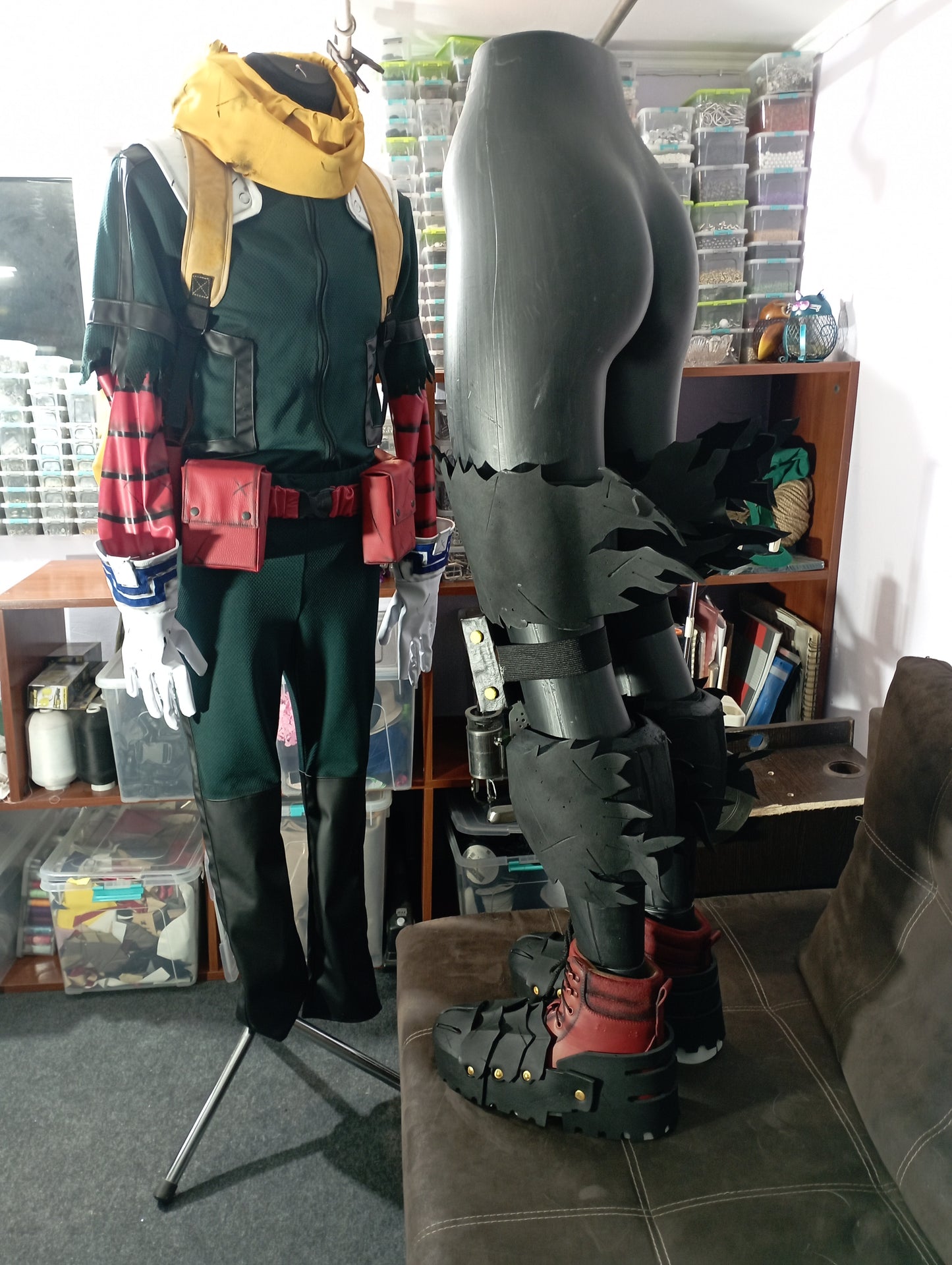 Dark Deku Midoriya cosplay outfit With Battle Damages