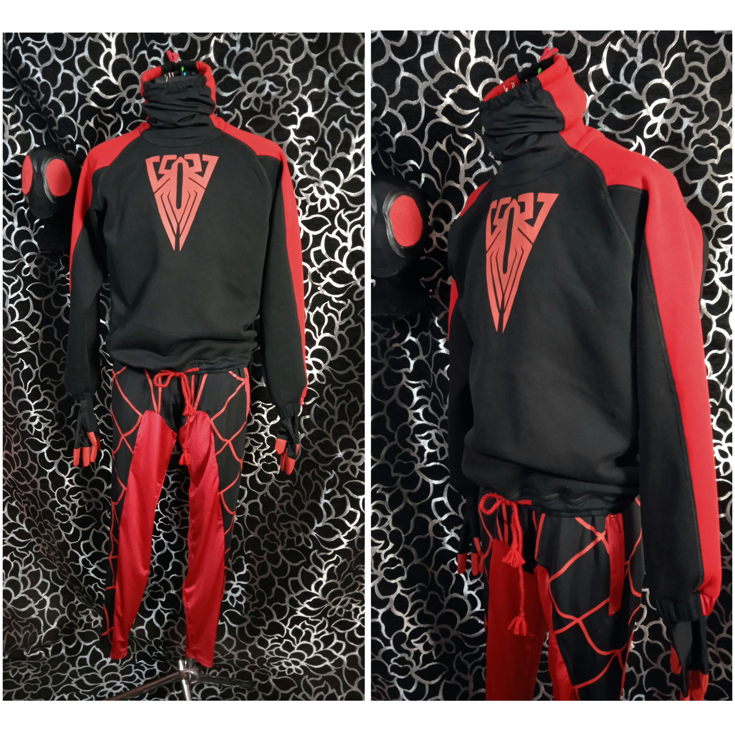 Spider outfit: Miles Morales hoodie cosplay/ spider man bodysuit cosplay / casual cosplay / Hand made sweatshirt / spider man hoodie