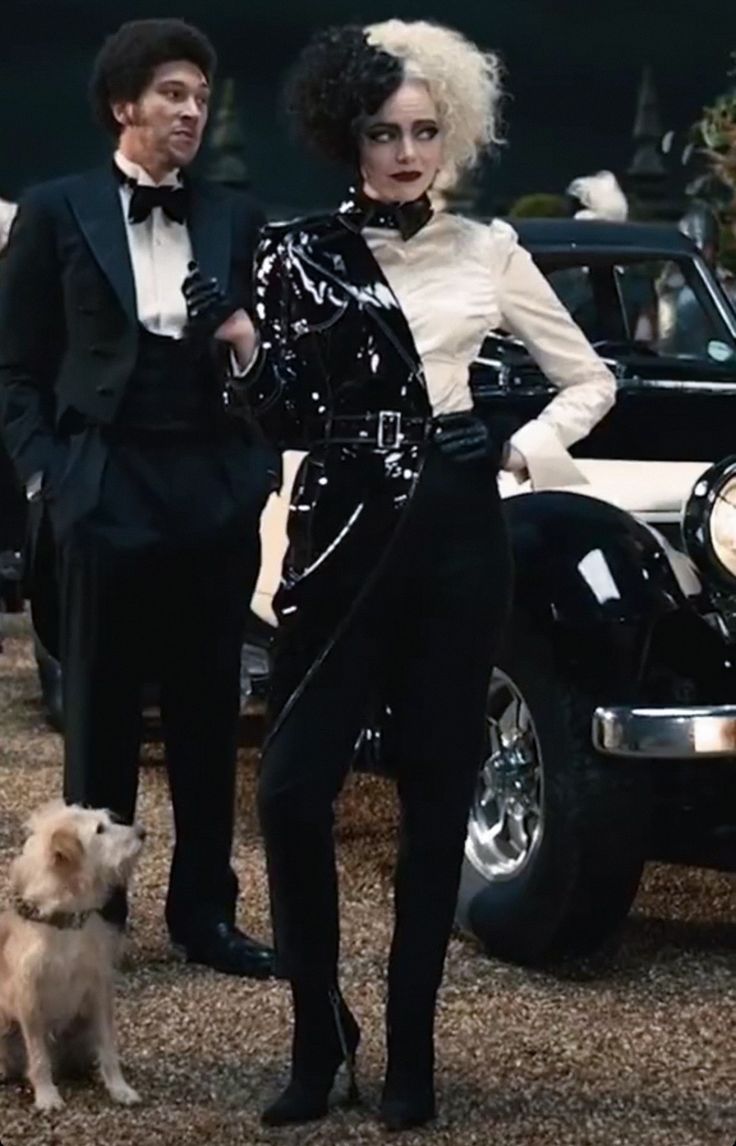 Cosplay Cruella de Vil outfits  / Emma Stone leather outfit / leather costume / punk costume (pre-order)