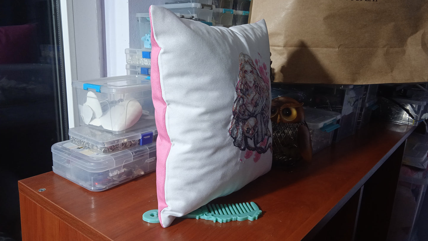 Custom emboidered game/anime character pillow / personalized pillow Venat from Final Fantasy 14