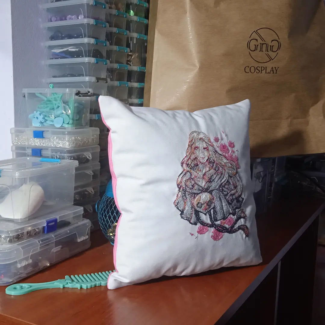 Custom emboidered game/anime character pillow / personalized pillow Venat from Final Fantasy 14