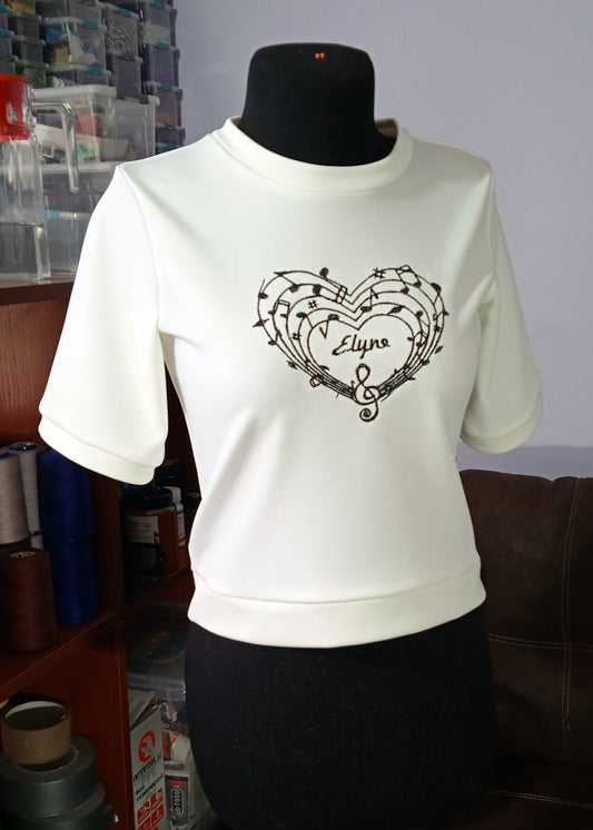 Custom emboidered crop top