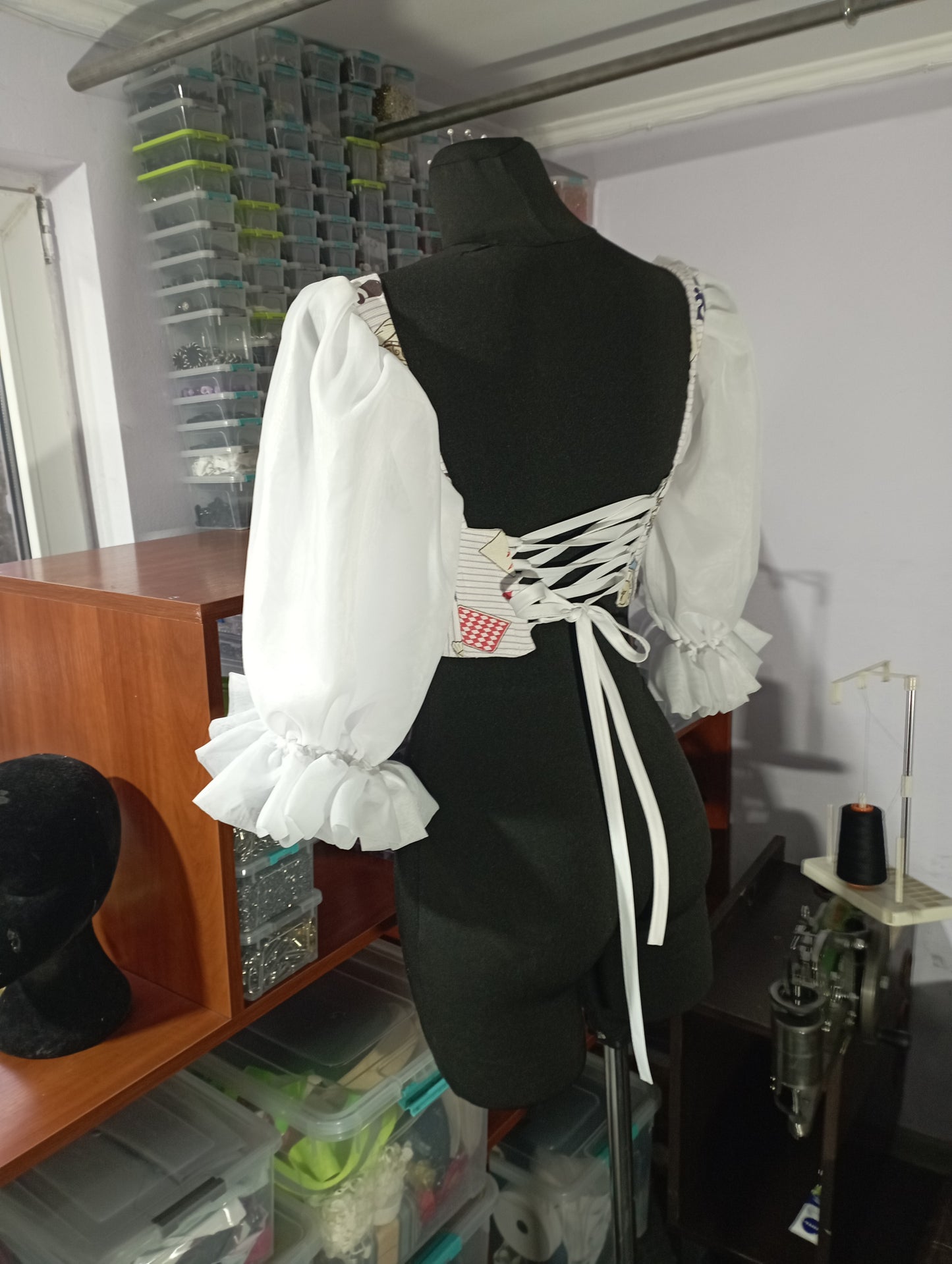 Custom corset top inspired by Alice in Wonderland