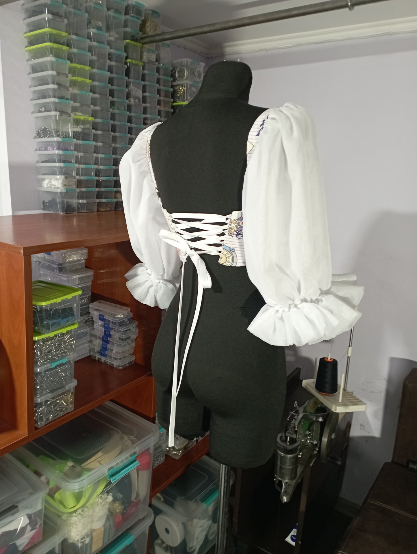 Custom corset top inspired by Alice in Wonderland