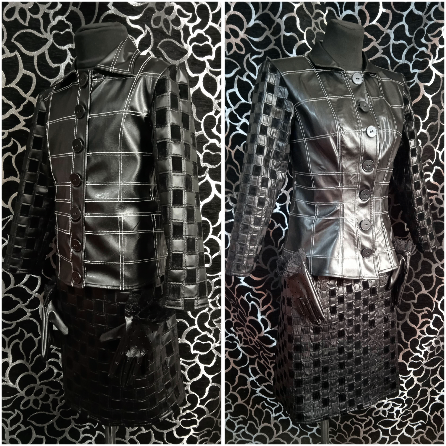 Cosplay Cruella de Vil outfits  / Emma Stone / leather costume