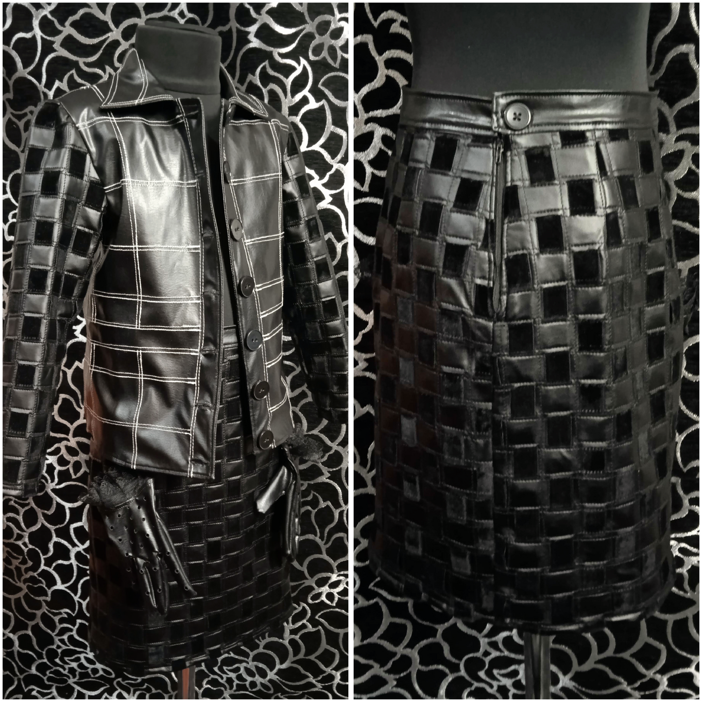 Cosplay Cruella de Vil outfits  / Emma Stone / leather costume