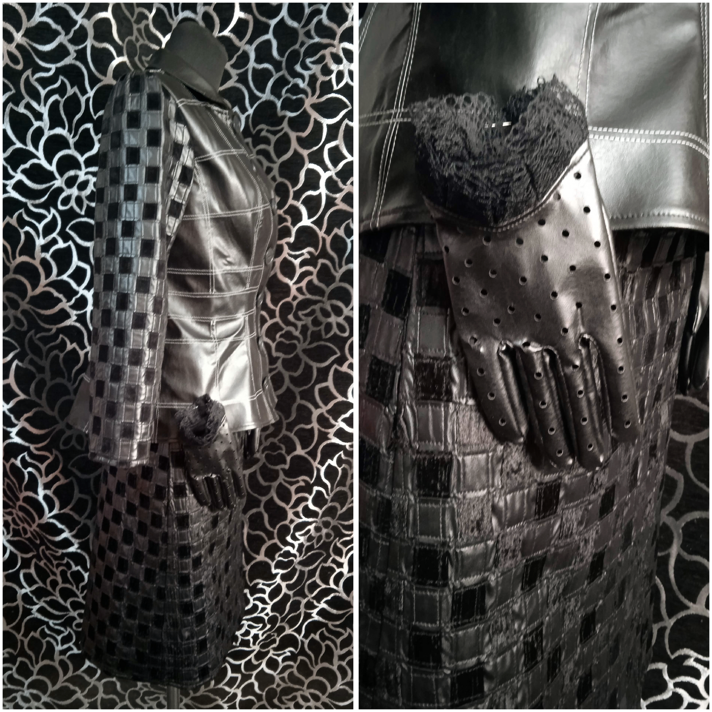 Cosplay Cruella de Vil outfits  / Emma Stone / leather costume