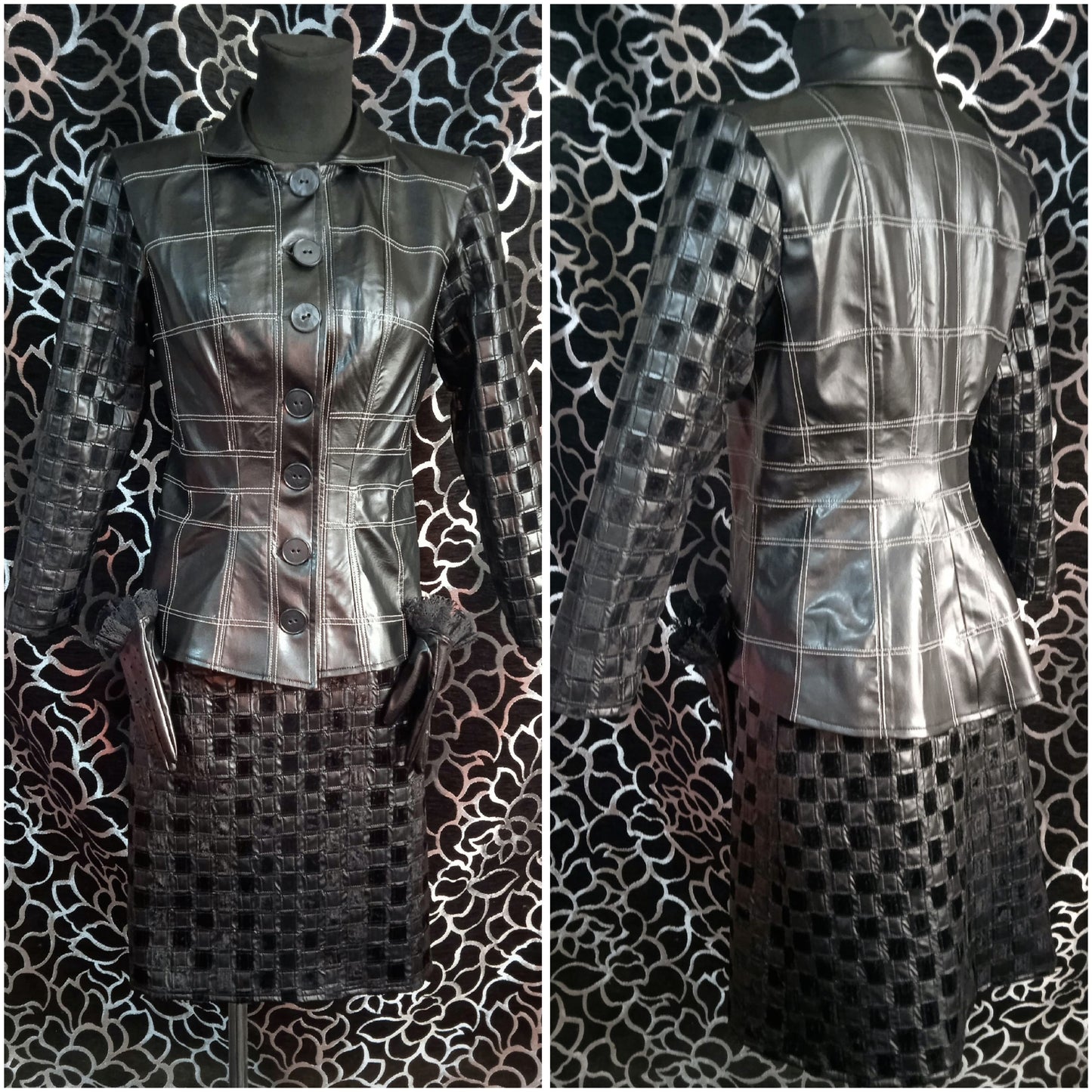 Cosplay Cruella de Vil outfits  / Emma Stone / leather costume