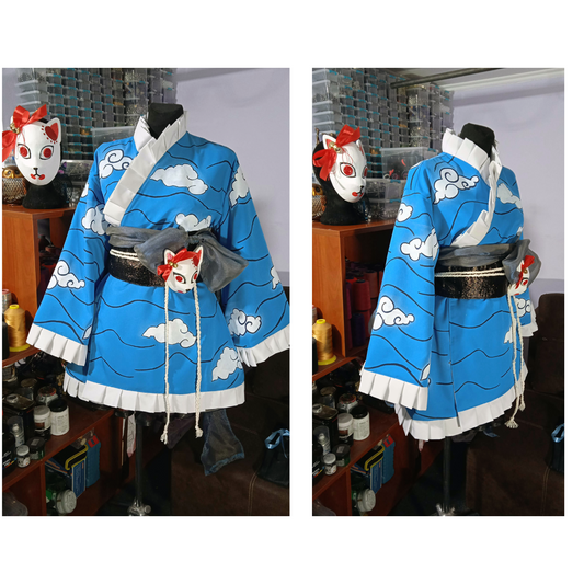 Inspired by Tanjiro Blue lolita kimono