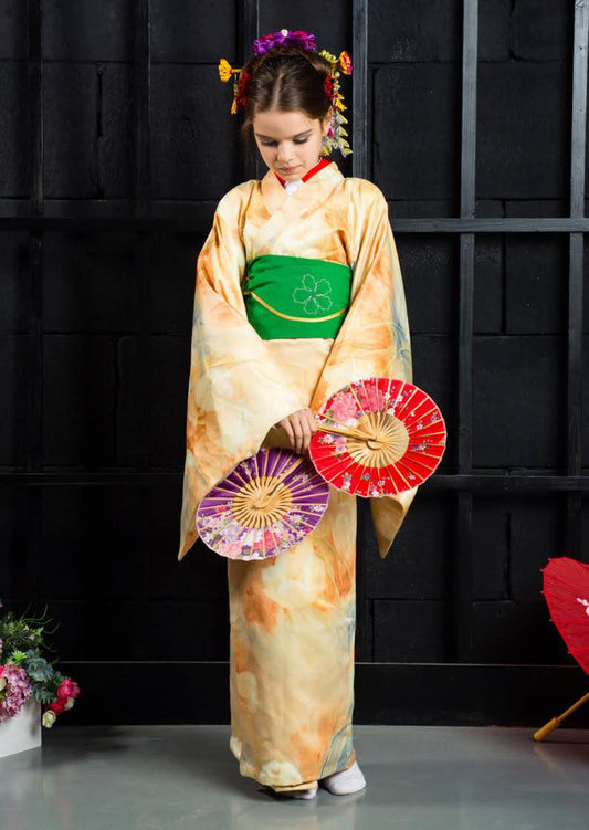 Yellow kimono handmade