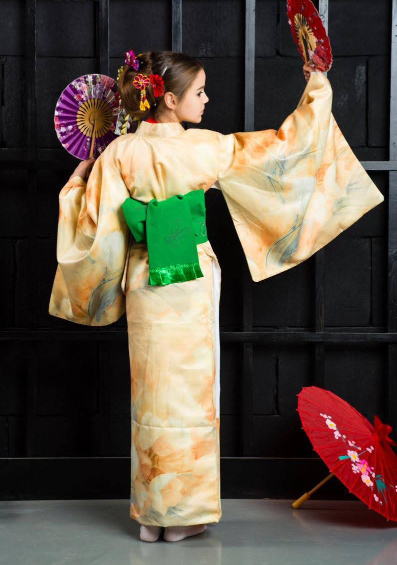 Yellow kimono handmade