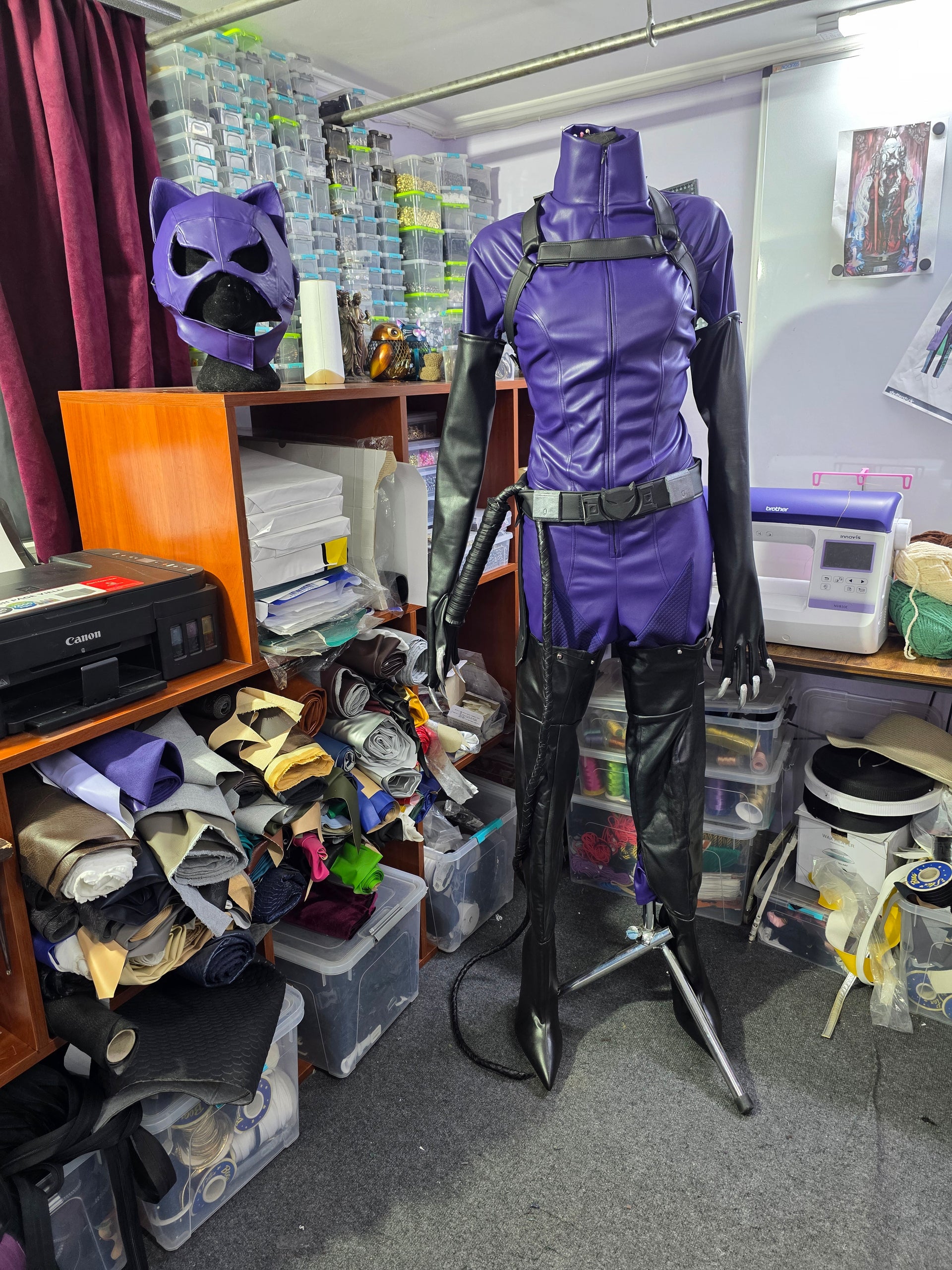 fitted lace wedding dress 90s Purple-Suit Catwoman custom cosplay – GNG Cosplay