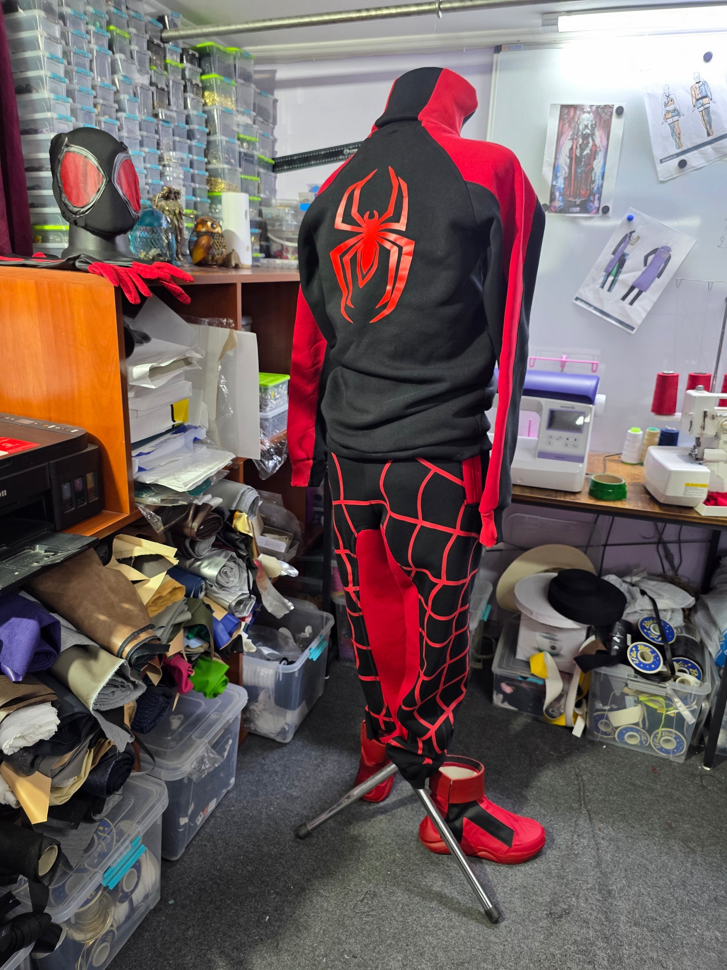 Spider outfit: Miles Morales hoodie cosplay/ spider man bodysuit cosplay / casual cosplay / Hand made sweatshirt / spider man hoodie