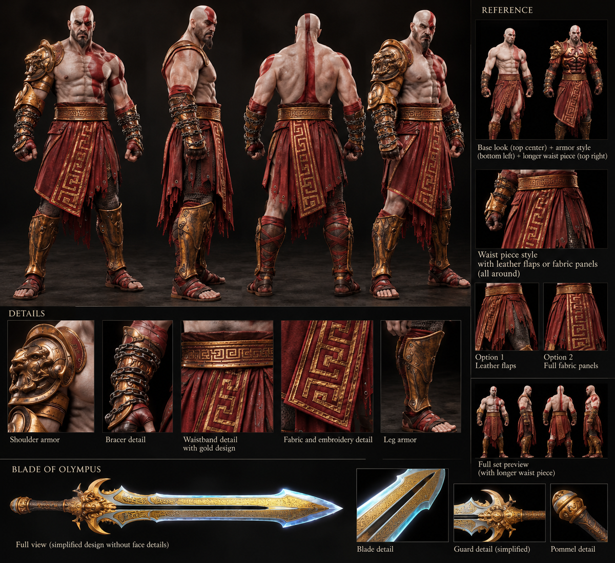 Kratos cosplay outfit (pre-order)