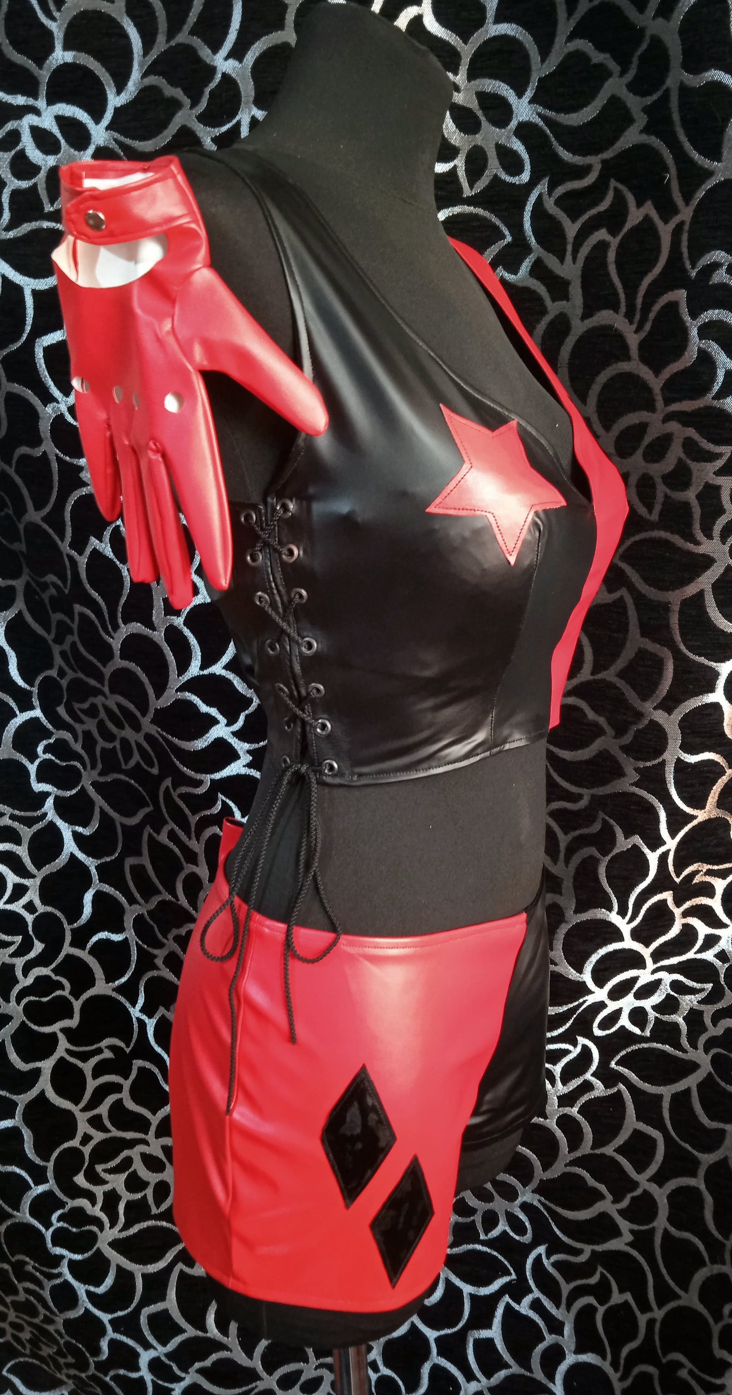 Harley Quinn Hand made leather outfit / comix outfit / super villain / Joker girlfriend cosplay