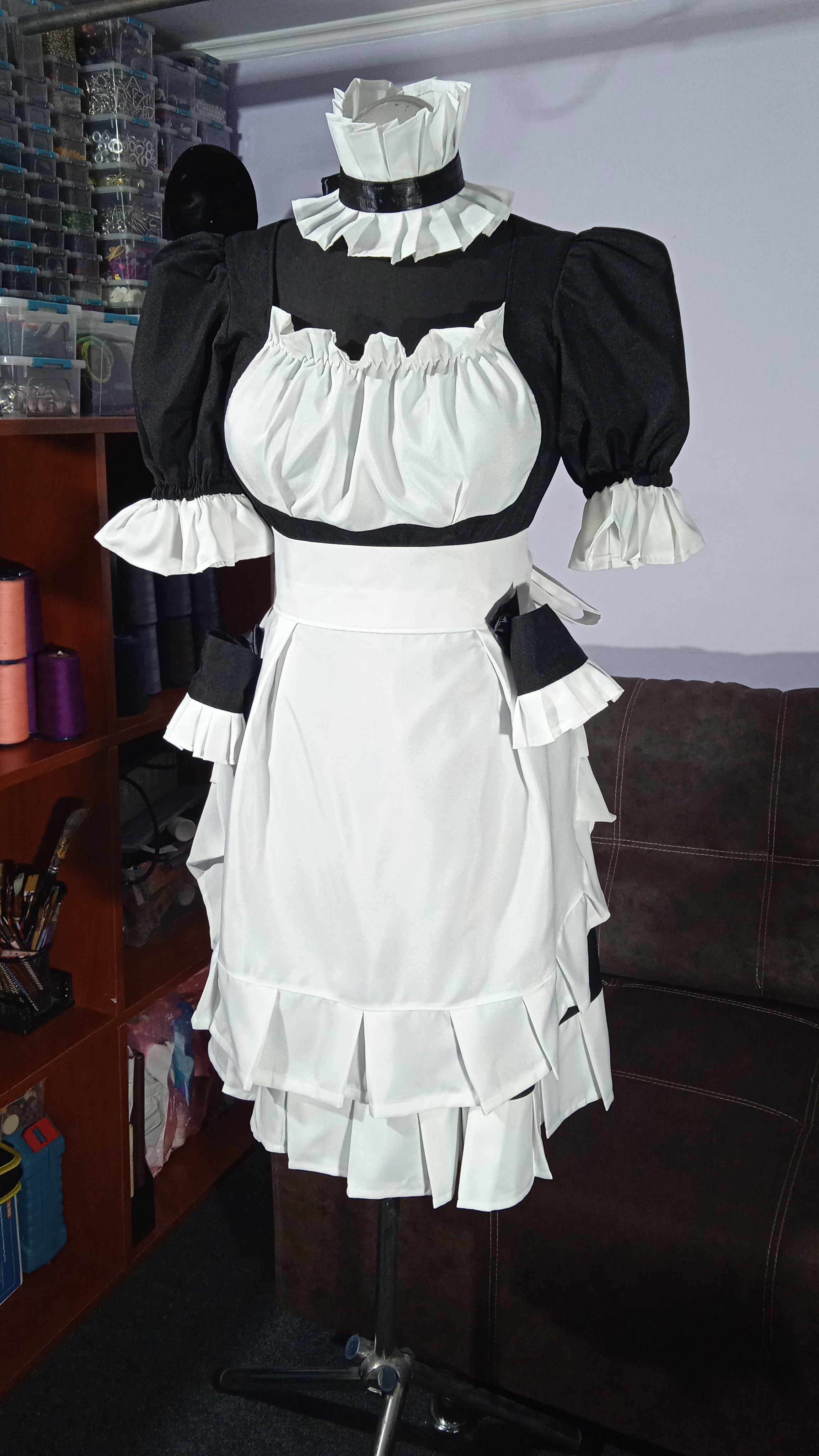 Custom made Maid dress / hand made / maid cosplay / black - white dres ...