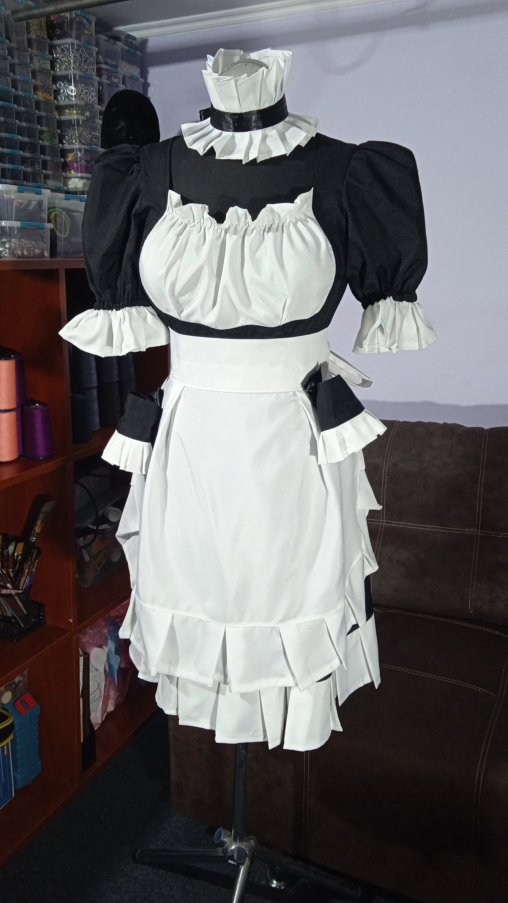 Custom made Maid dress / hand made / maid cosplay / black Custom made Maid dress / hand made / maid cosplay / black