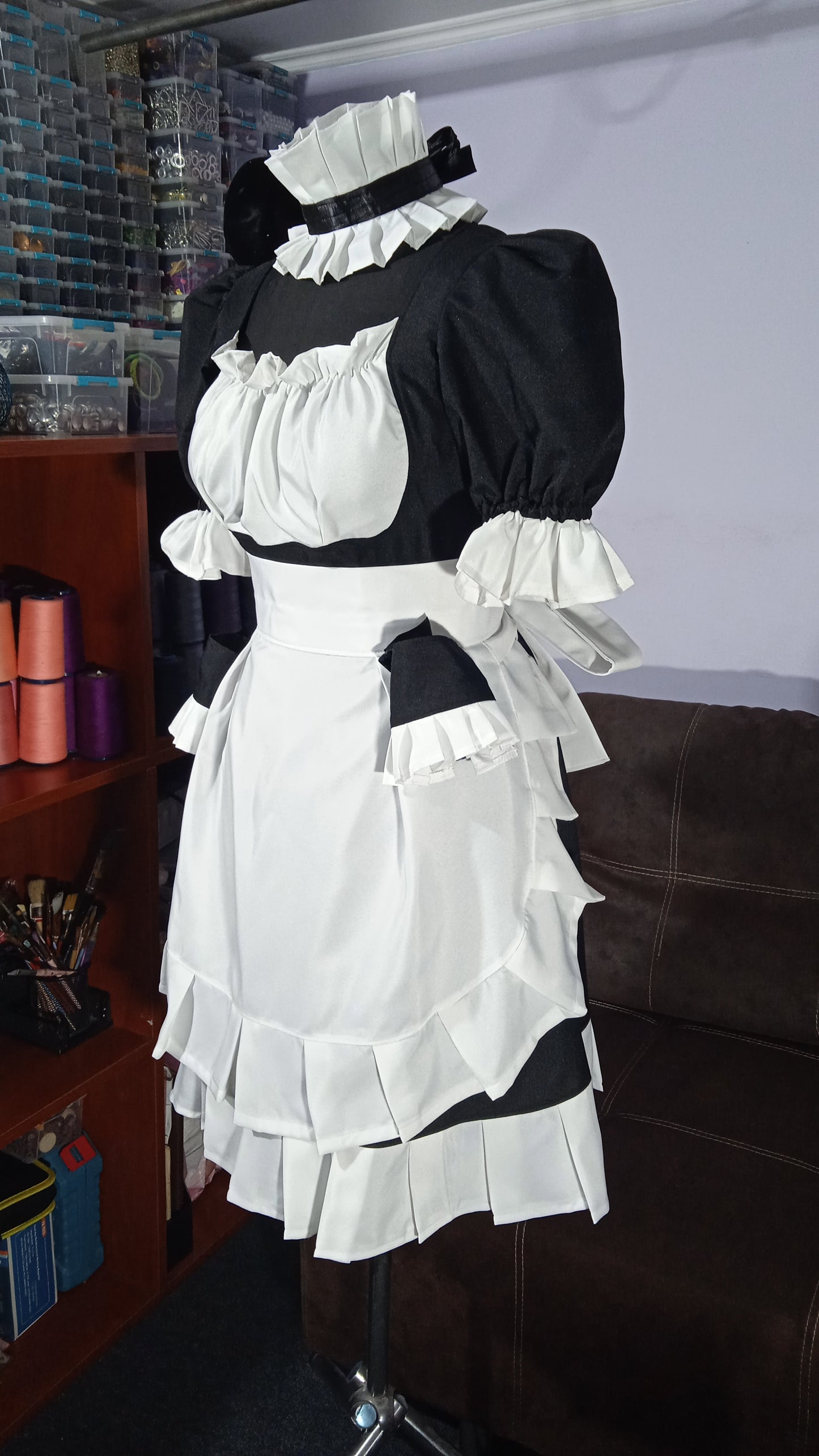 Custom made Maid dress / hand made / maid cosplay / black - white dress / sweet maid / sexy maid