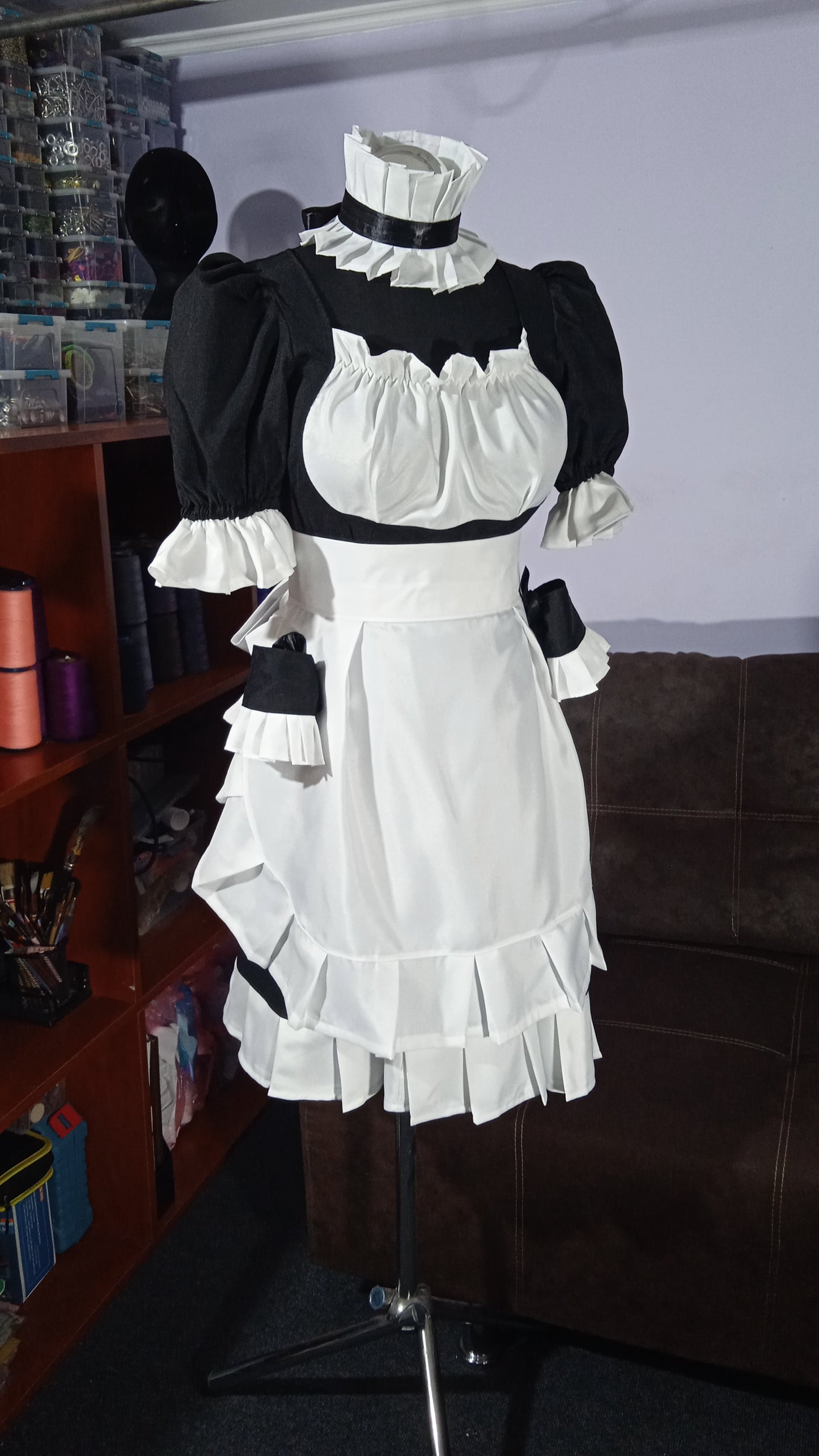 Custom made Maid dress / hand made / maid cosplay / black - white dress / sweet maid / sexy maid