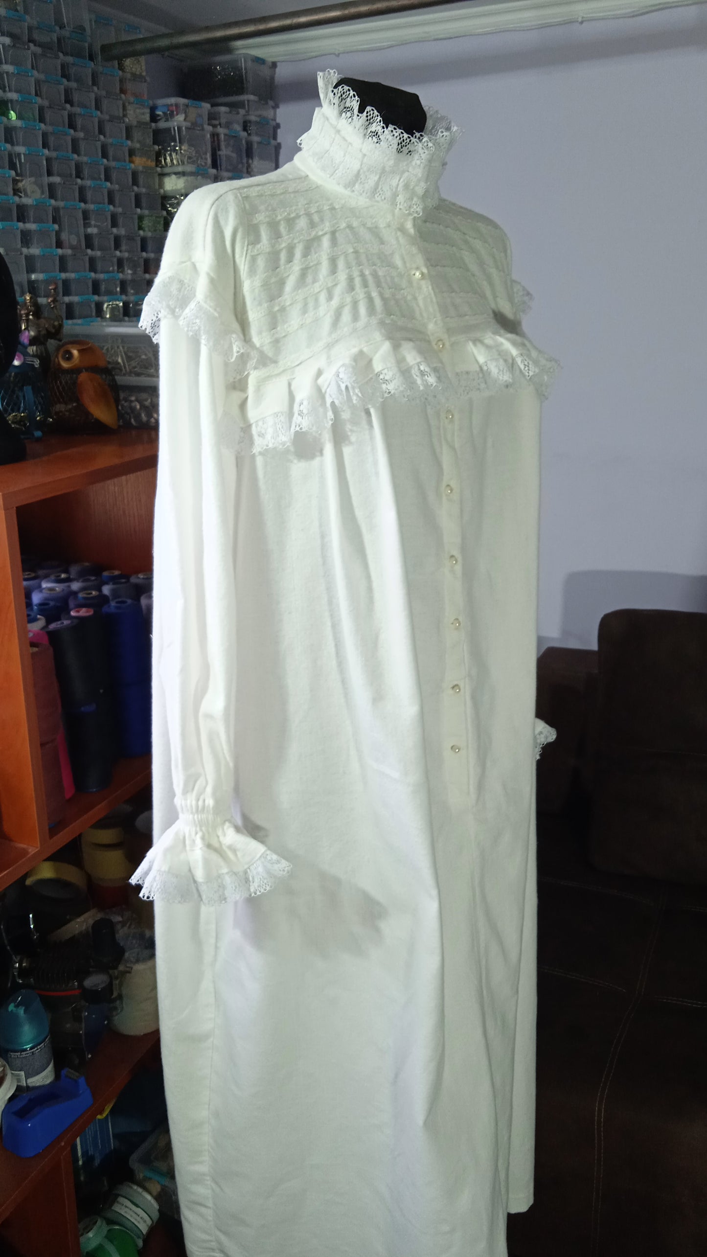Victorian flanel night gown