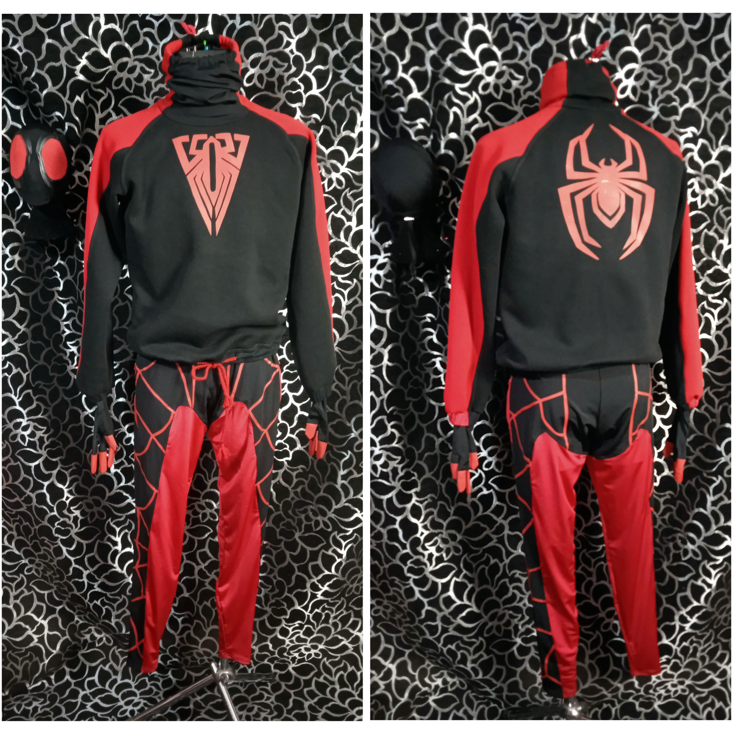 Spider outfit: Miles Morales hoodie cosplay/ spider man bodysuit cosplay / casual cosplay / Hand made sweatshirt / spider man hoodie