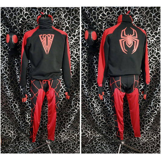 Spider outfit: Miles Morales hoodie cosplay/ spider man bodysuit cosplay / casual cosplay / Hand made sweatshirt / spider man hoodie