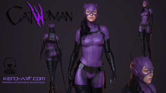 90s Purple-Suit Catwoman custom cosplay (pre-order)