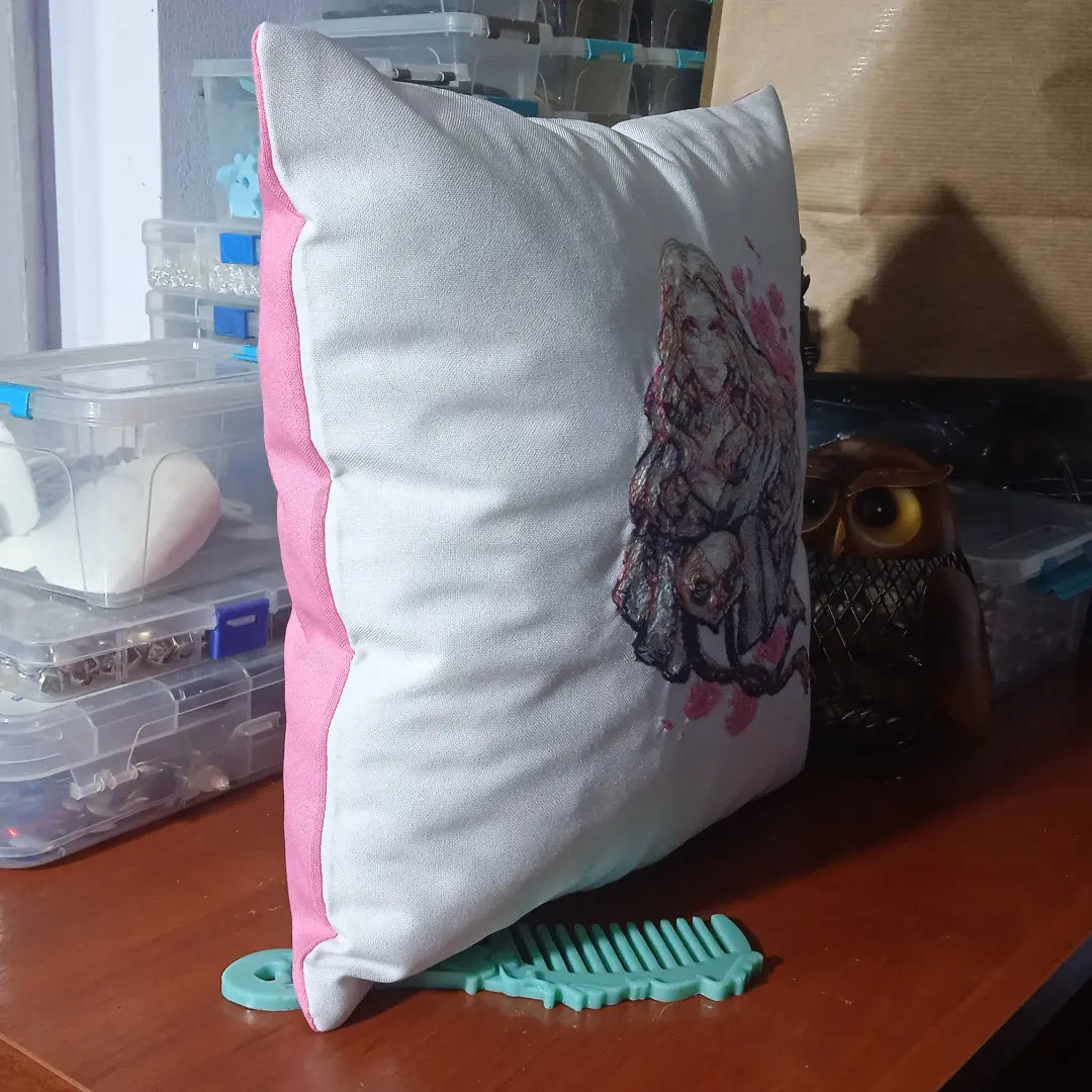 Custom emboidered game/anime character pillow / personalized pillow Venat from Final Fantasy 14