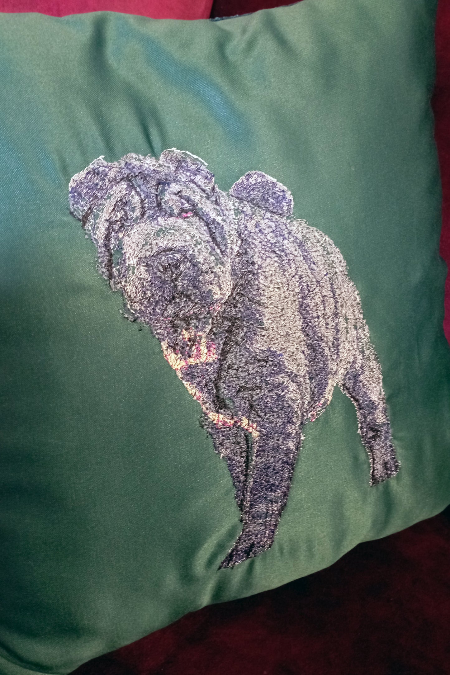 Custom emboidered pet pillow / personalized pillow