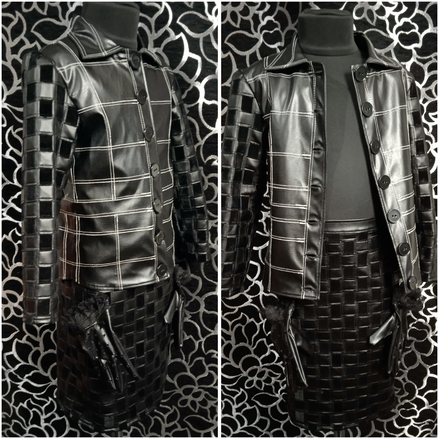 Cosplay Cruella de Vil outfits  / Emma Stone / leather costume