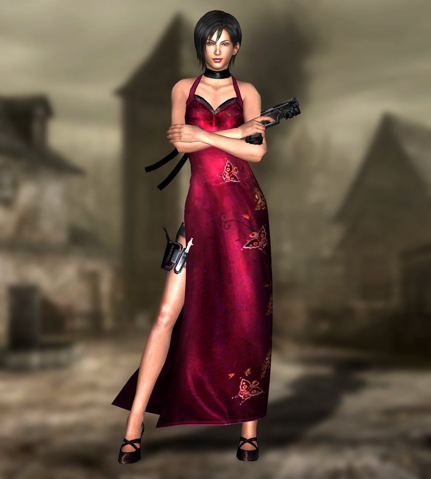 Ada Wong in the chinese dress RE4 original and remake (art by